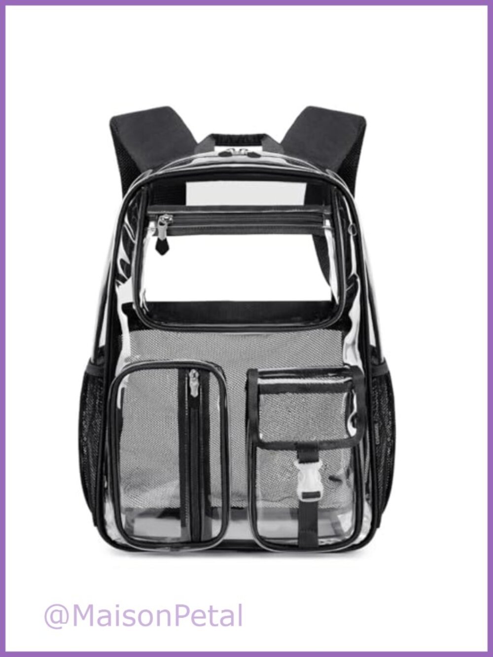 Large Clear TPU Backpack Heavy Duty See Through Bookbag Security Friendly